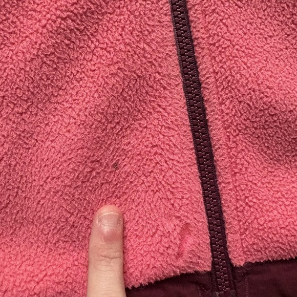 The North Face Denali Jacket Womens 2XL Pink Burgundy Polartec Fleece Full Zip - Picture 2 of 13
